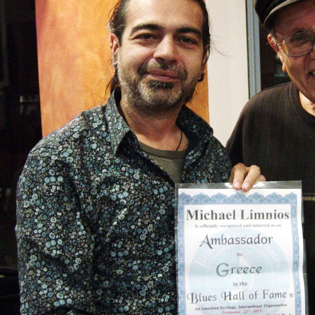 Local blues talent of greece bhf ambassador michael limnios president nick gravenites photo